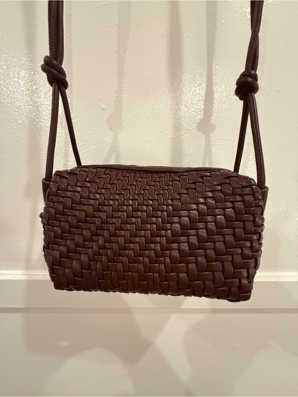Woven Crossbody Bag - Brown
